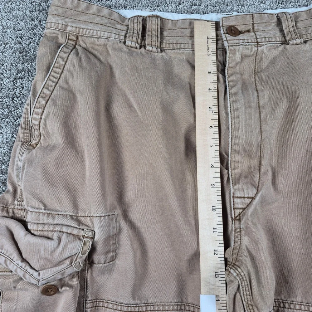 Vintage Polo Ralph Lauren Cargo Shorts Mens 42T Khaki Gellar Canvas Heavy Cotton